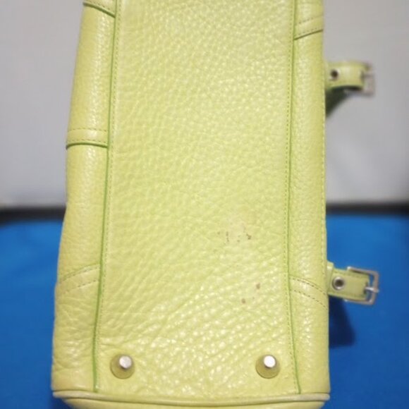COACH PEBBLE LEATHER SATCHEL BAG, BEAUTIFUL APPLE GREEN - Picture 7 of 8